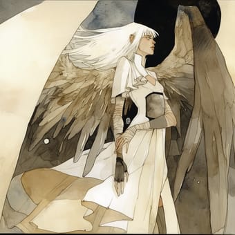 Example of an image generated using the prompt --sref 3851704926 in Midjourney with the Manga art, Ink and watercolor, style